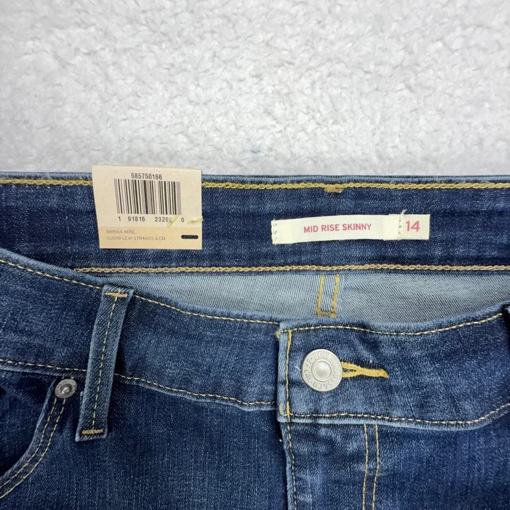Levis Classic Mid-Rise Skinny Jeans Women 14 Medium W32 L32 Blue Denim 585750166 - Picture 8 of 9